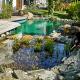 Naturpool mit abgetrenntem Reinigungsbereich