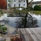 Gepflegter Schwimmteich im Herbst