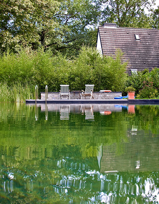 Die weite Wasserfläche lädt zum Baden ein  - Naturpool